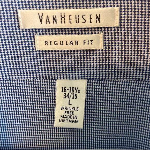 Van Heusen Blue Wrinkle Free Dress Shirt - Picture 2 of 6